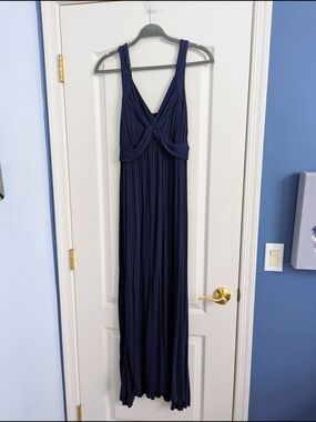 New York & Company Navy Twist-Front Maxi Dress